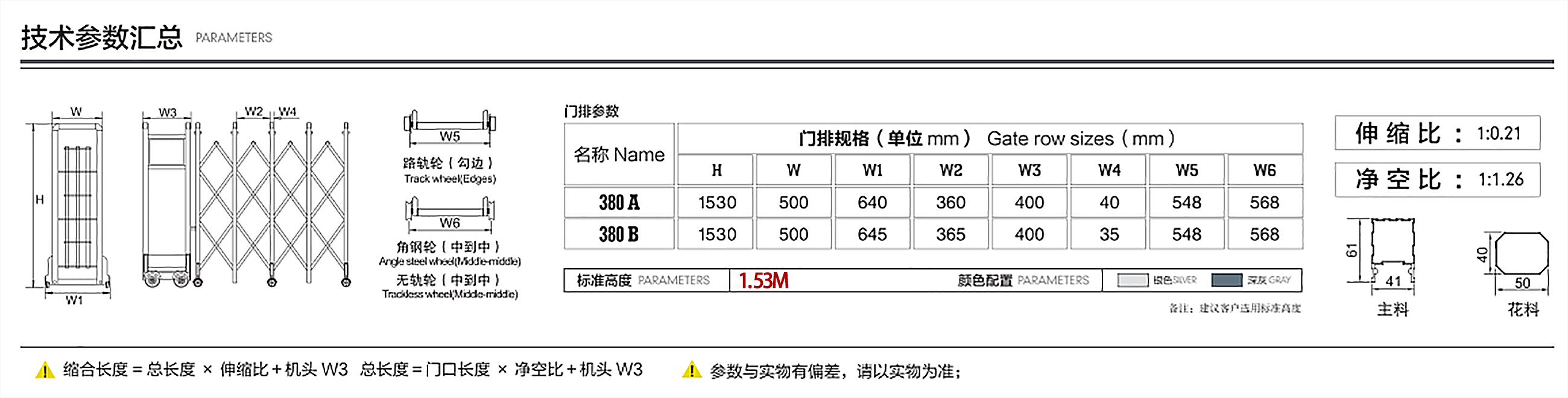 303梟龍系列電動伸縮門參數(shù)